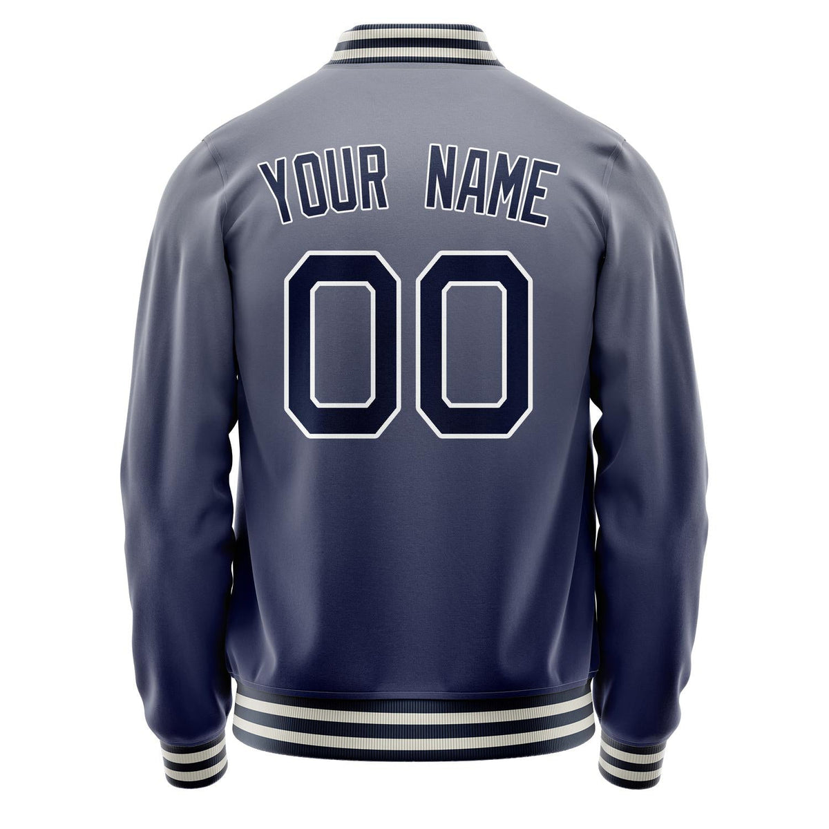 Custom Gray Navy Gradient Varsity Letterman Jacket JA02240617YH169