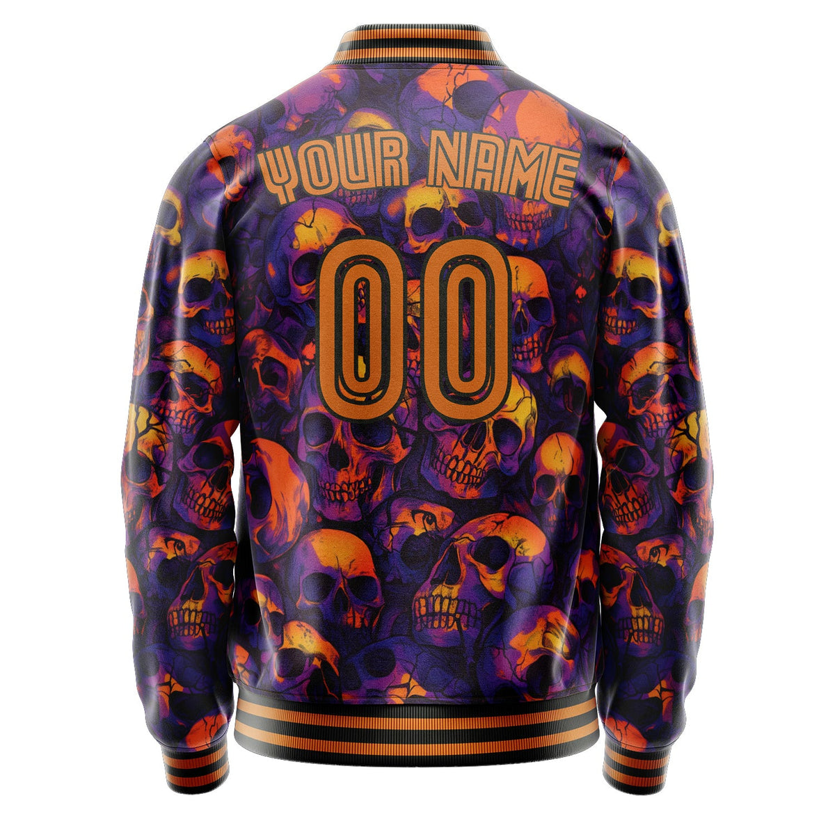 Custom Orange Skull Jacket