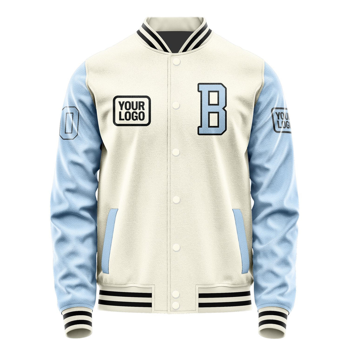 Custom Cream Light Blue Jacket JA030308031717080817