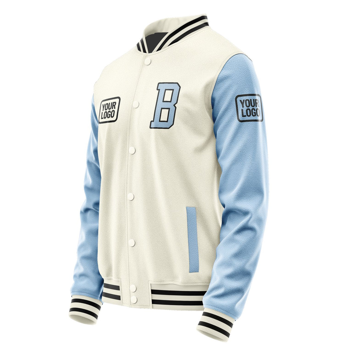 Custom Cream Light Blue Jacket JA030308031717080817