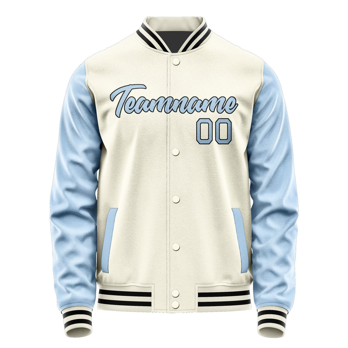 Custom Cream Light Blue Jacket JA0303080317B21708