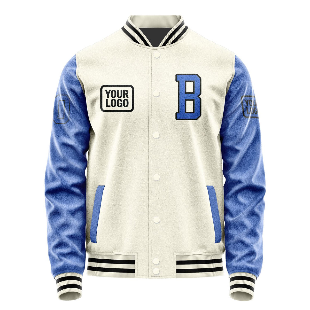 Custom Cream Sky Blue Jacket JA030309031717090917