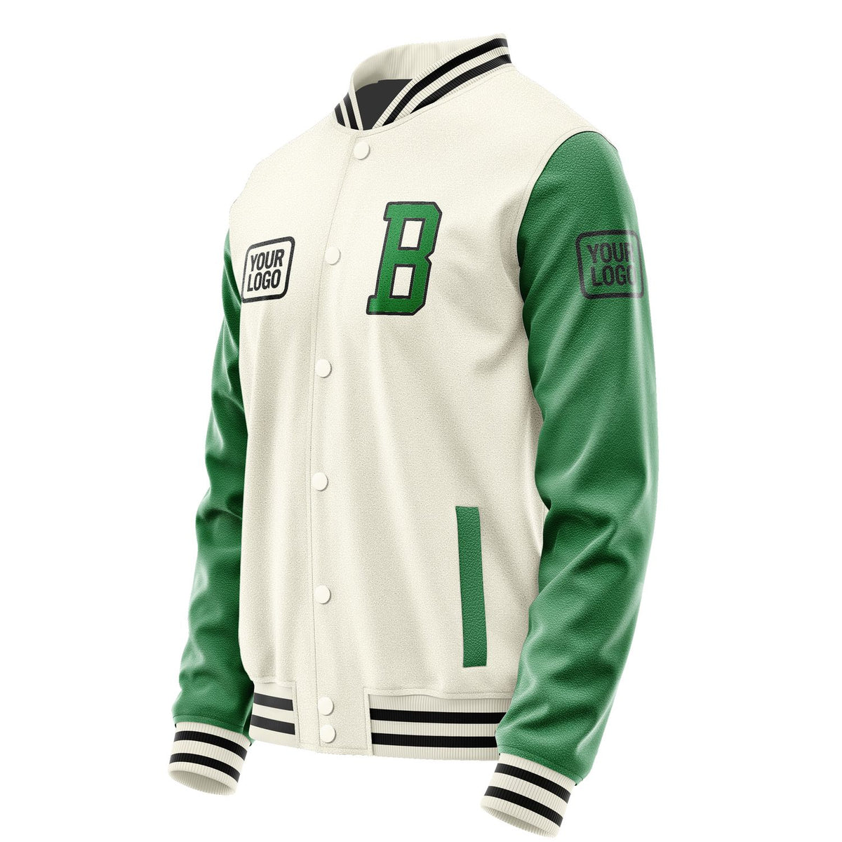 Custom Cream Emerald Green Jacket JA030324031717242417