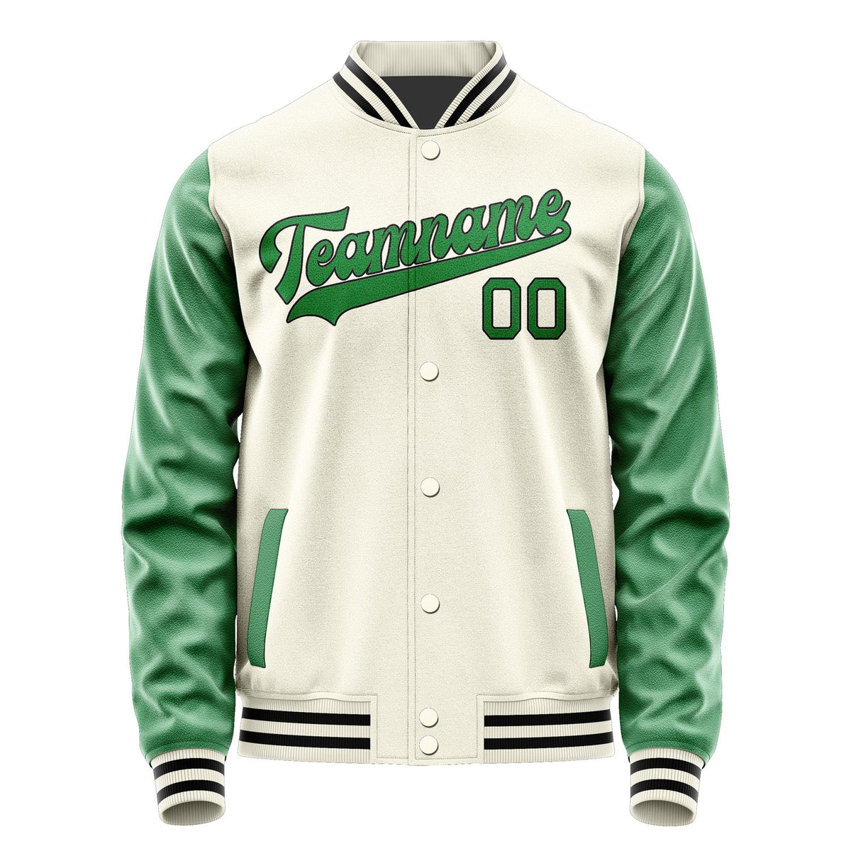 Custom Cream Emerald Green Jacket JA0303240317B31724