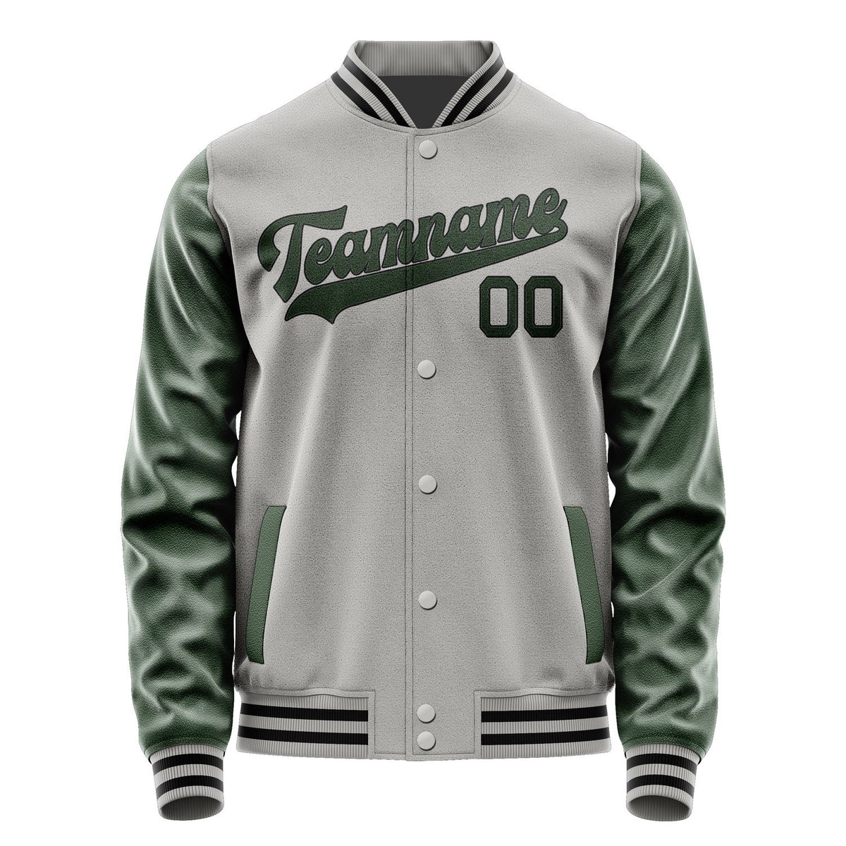 Custom Gray Dark Green Jacket JA0404060417B31706