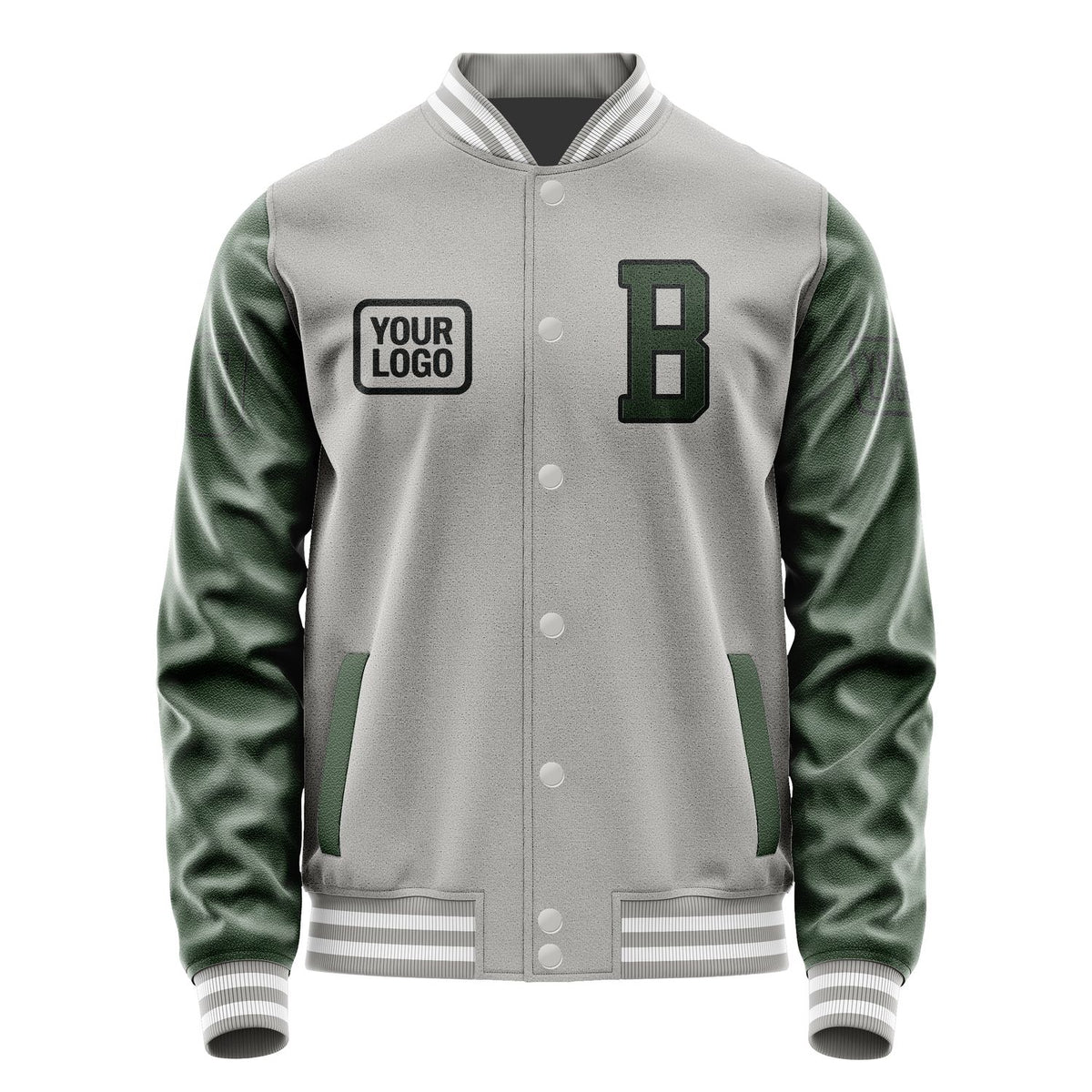 Custom Gray Dark Green Jacket JA040406041817060617