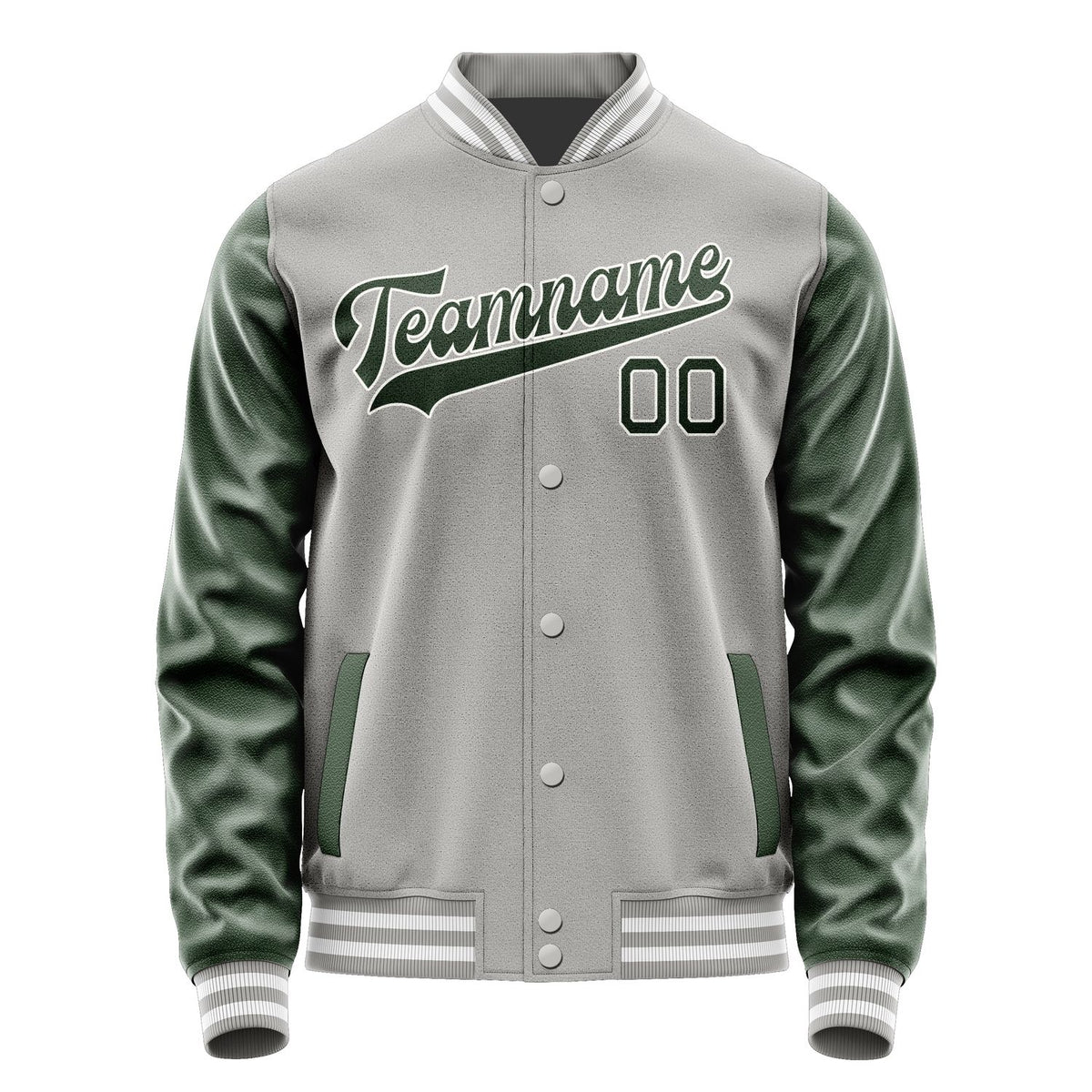 Custom Gray Dark Green Jacket JA0404060418B31806