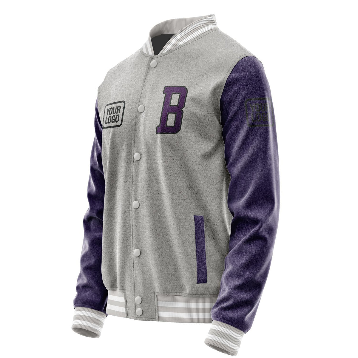 Custom Gray Purple Jacket JA040407041817070717