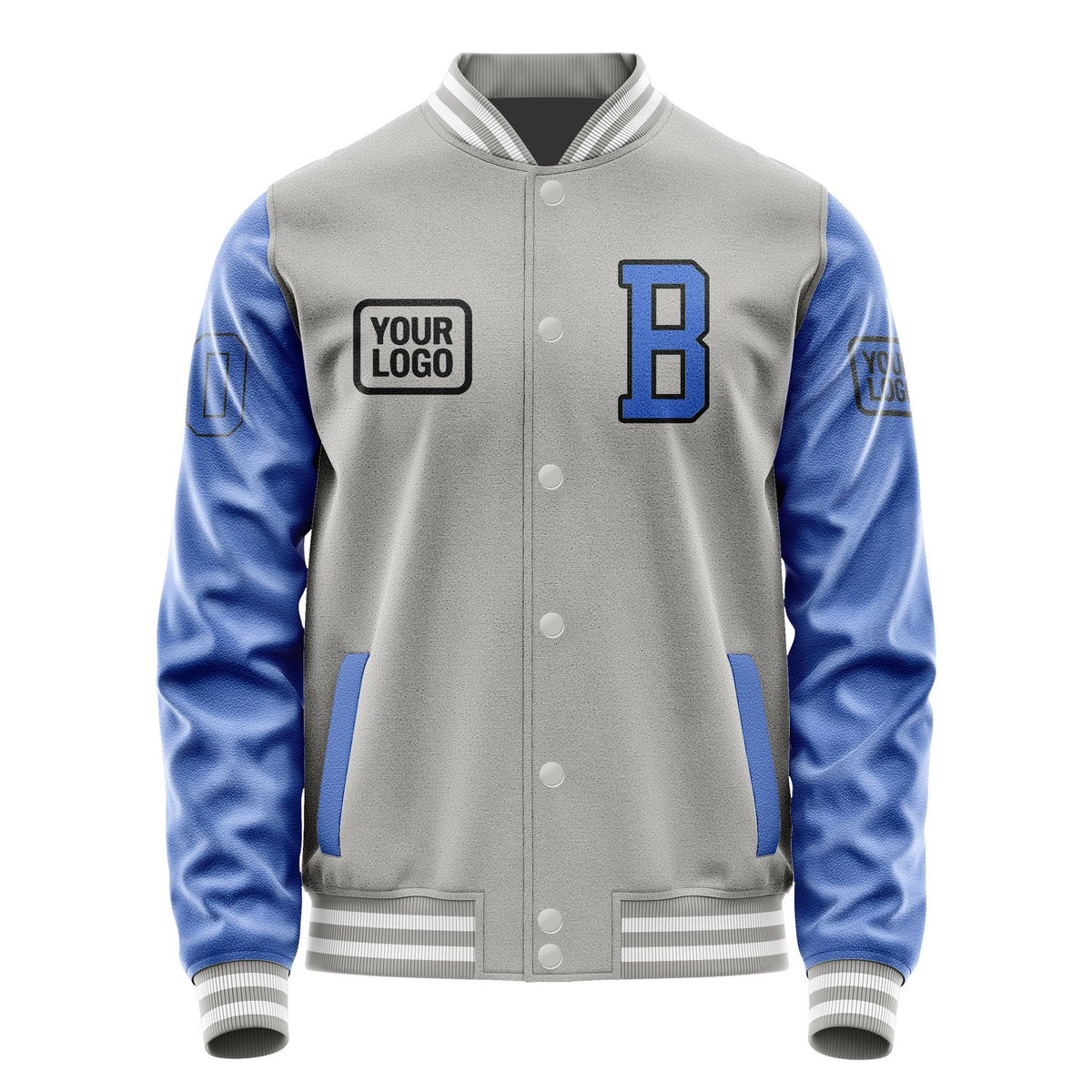 Custom Gray Sky Blue Jacket JA040409041817090917