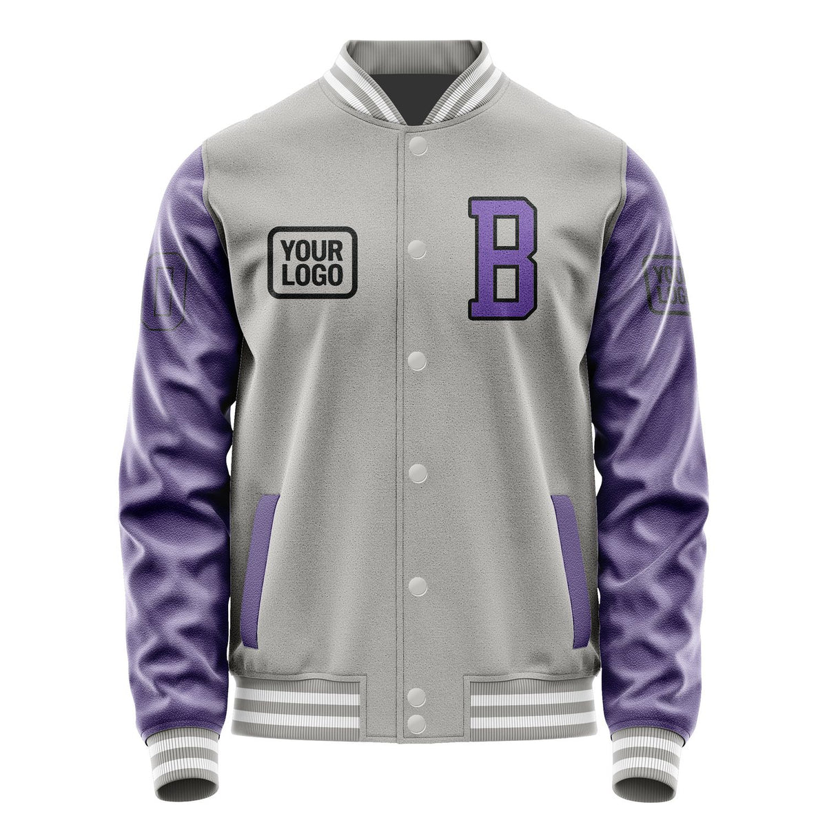 Custom Gray Light Purple Jacket JA040423041817232317