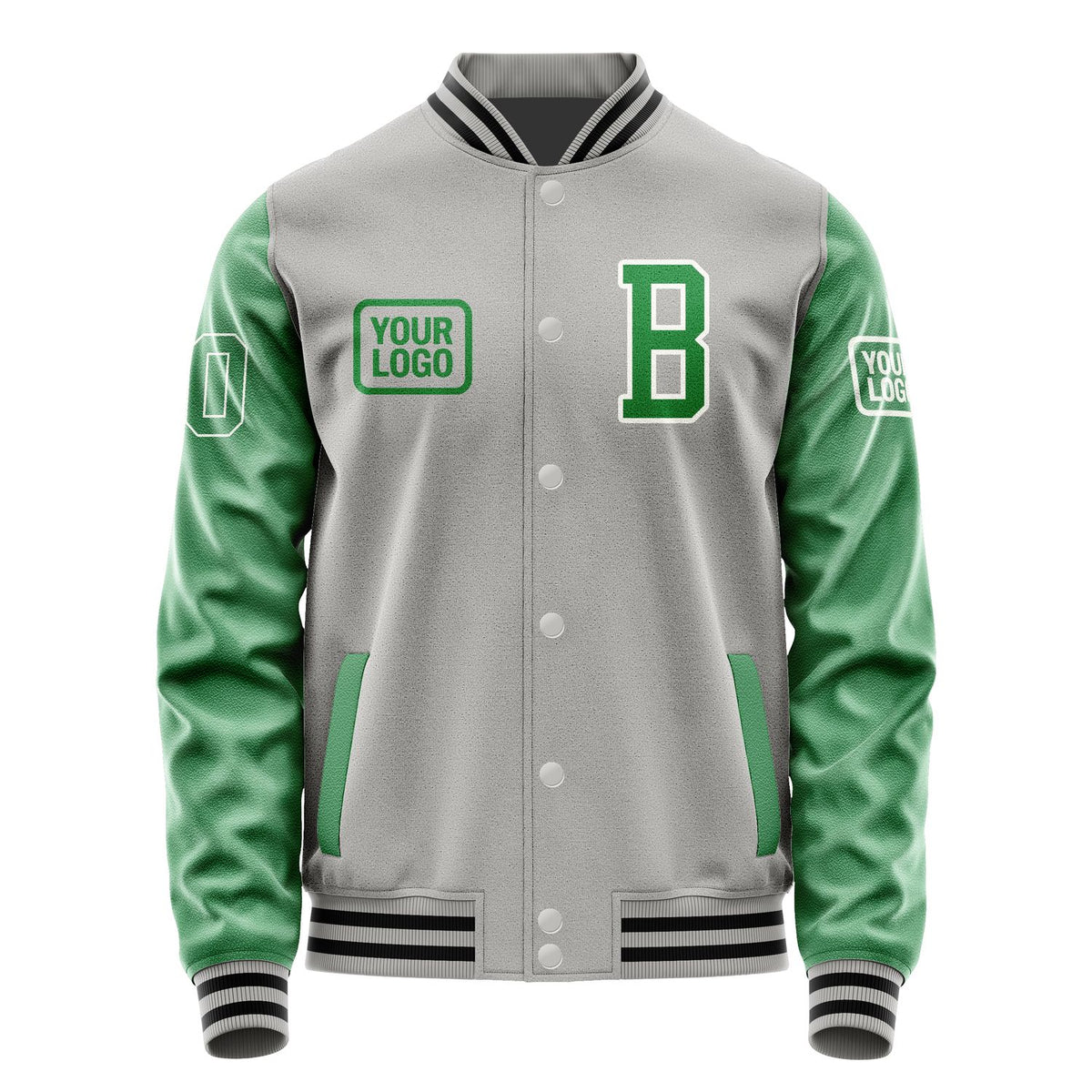 Custom Gray Emerald Green Jacket JA040424041718242418