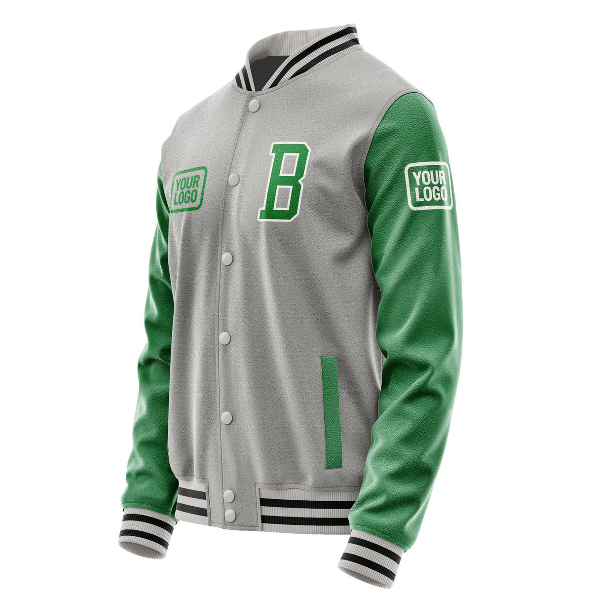 Custom Gray Emerald Green Jacket JA040424041718242418