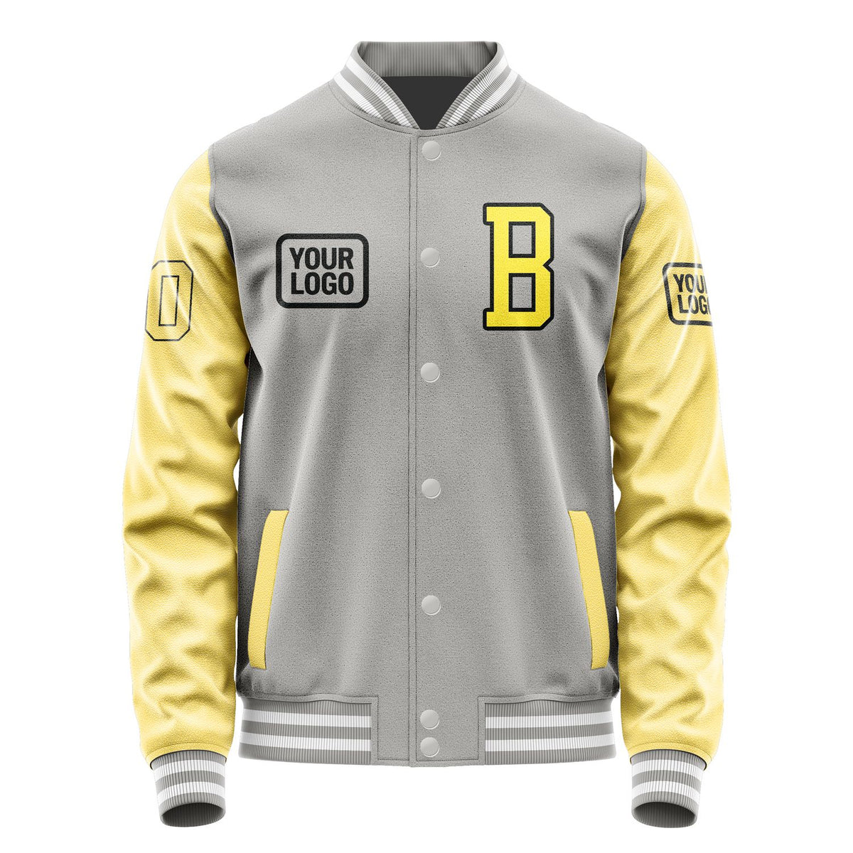 Custom Gray Light Yellow Jacket JA040426041817262617