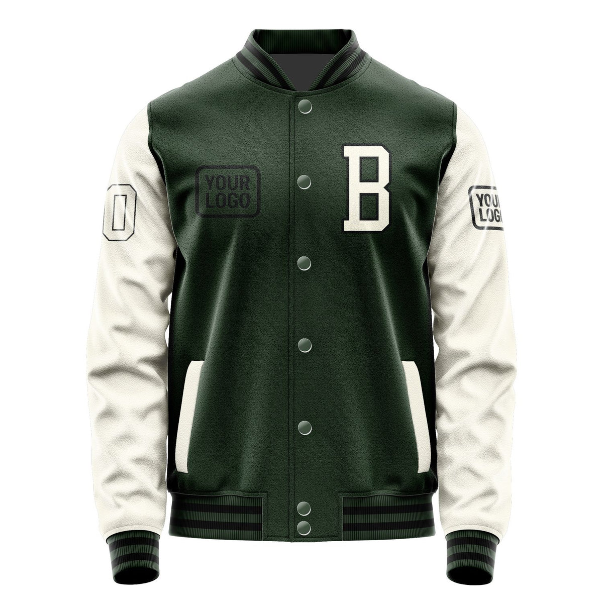 Custom Dark Green Cream Jacket JA060603061717030317