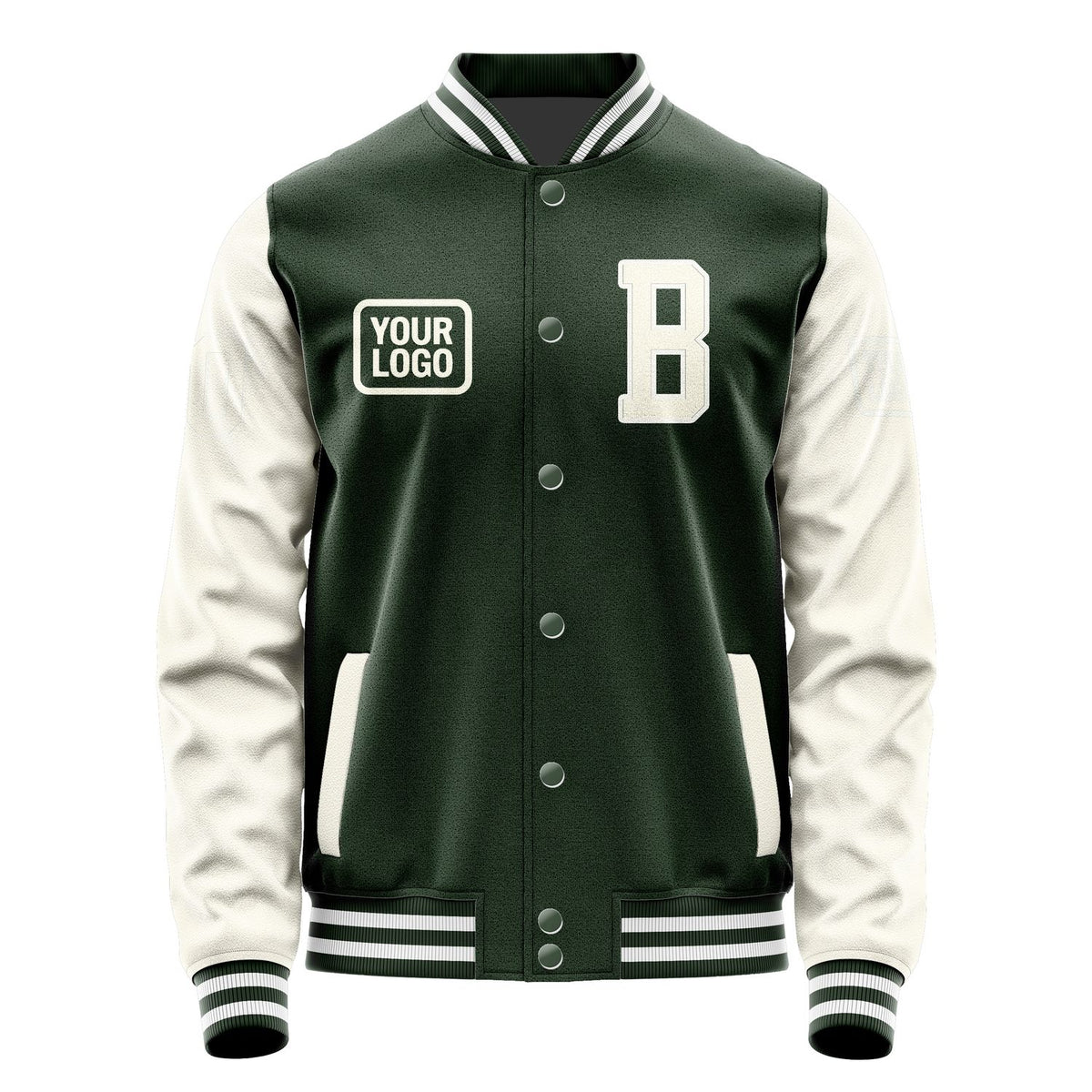 Custom Dark Green Cream Jacket JA060603061818030318