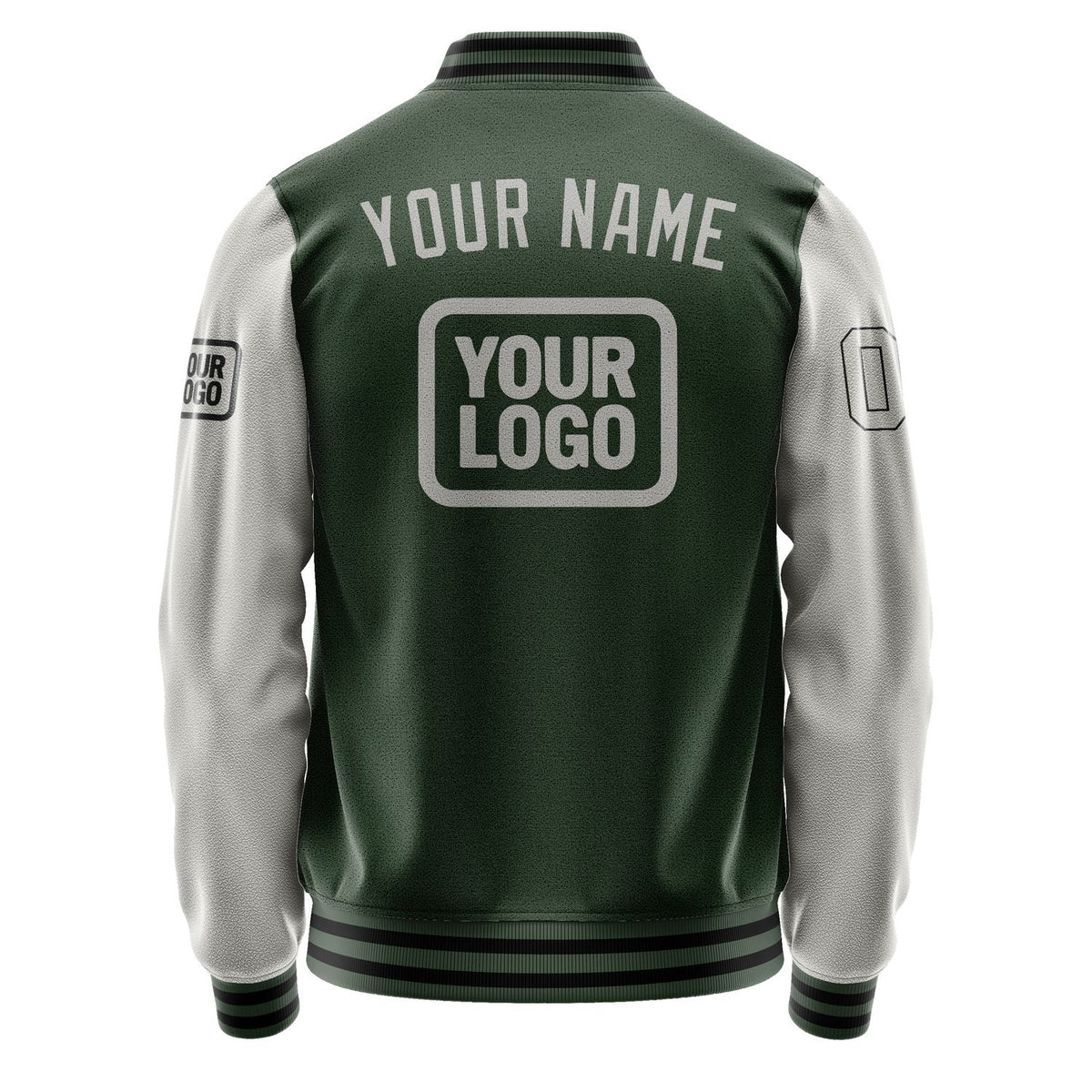 Custom Dark Green Gray Jacket JA060604061717040417