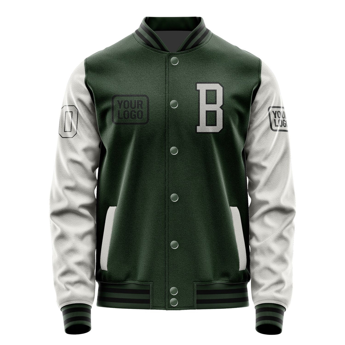 Custom Dark Green Gray Jacket JA060604061717040417