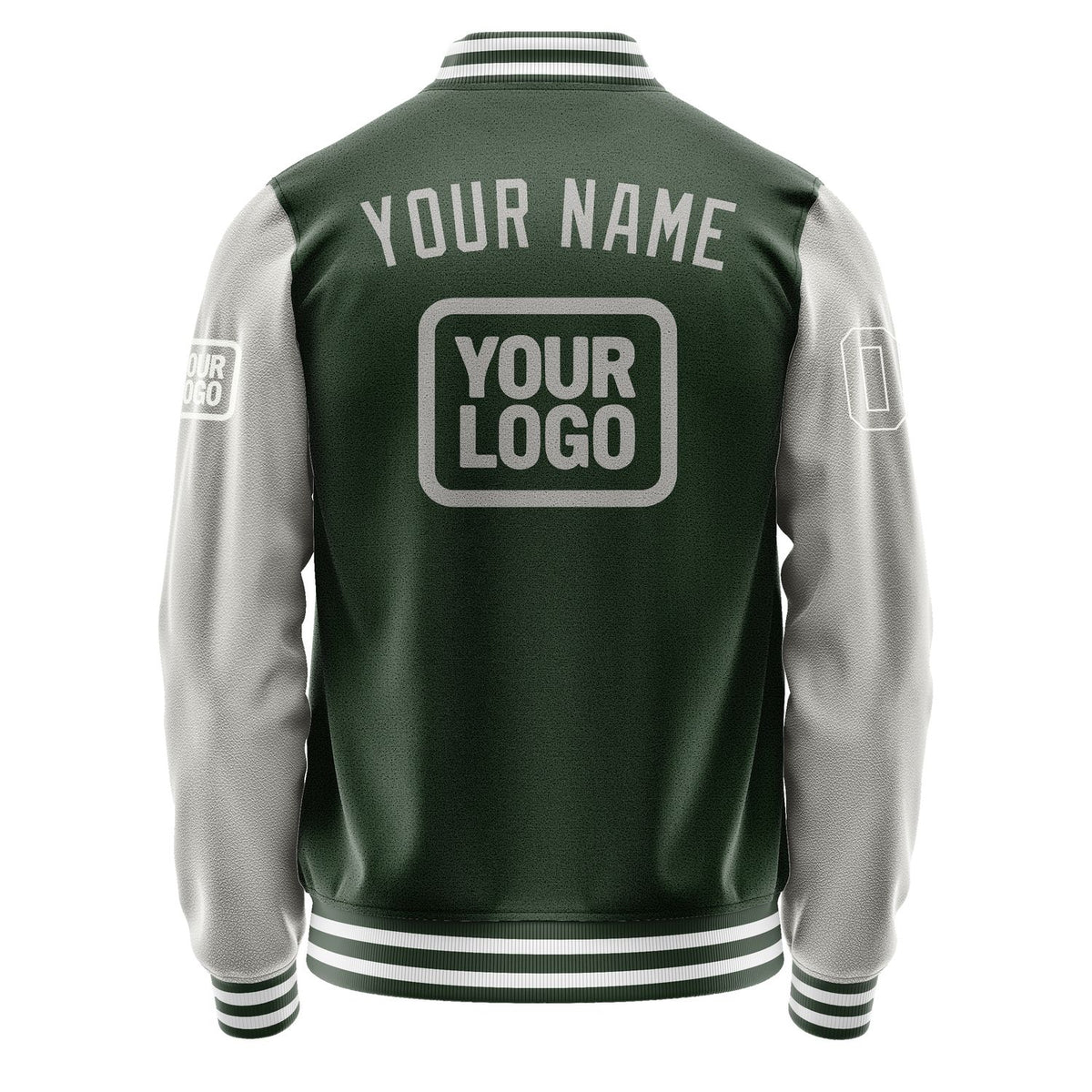 Custom Dark Green Gray Jacket JA060604061818040418