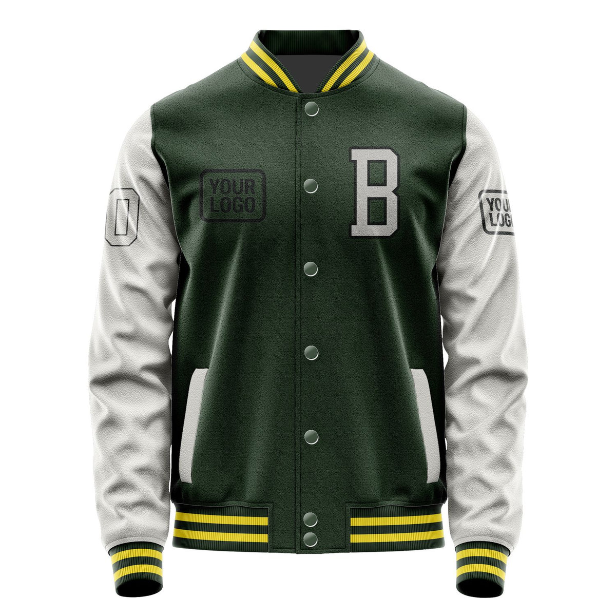 Custom Dark Green Gray Jacket JA060604062617040417