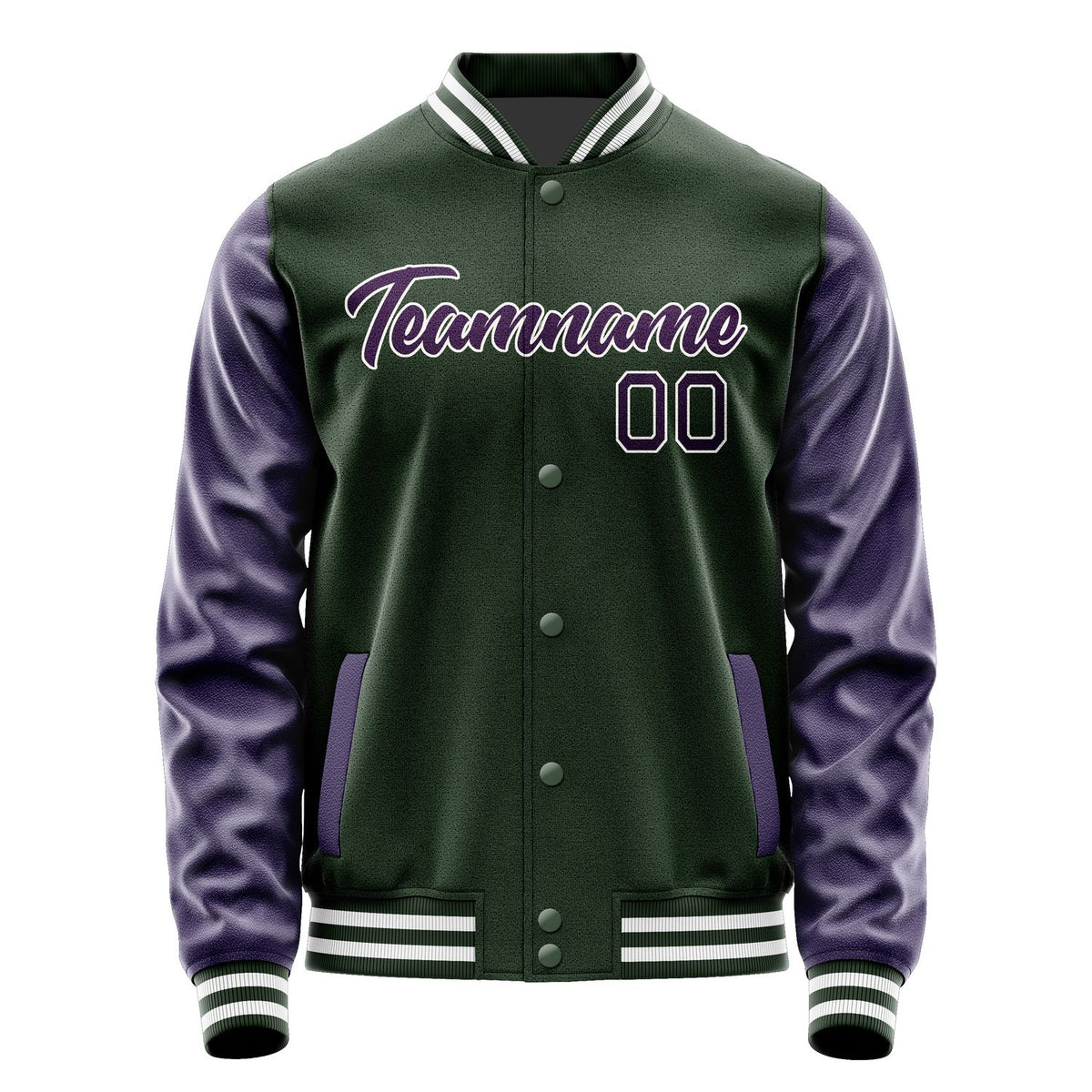 Custom Dark Green Purple Jacket JA0606070618B21807