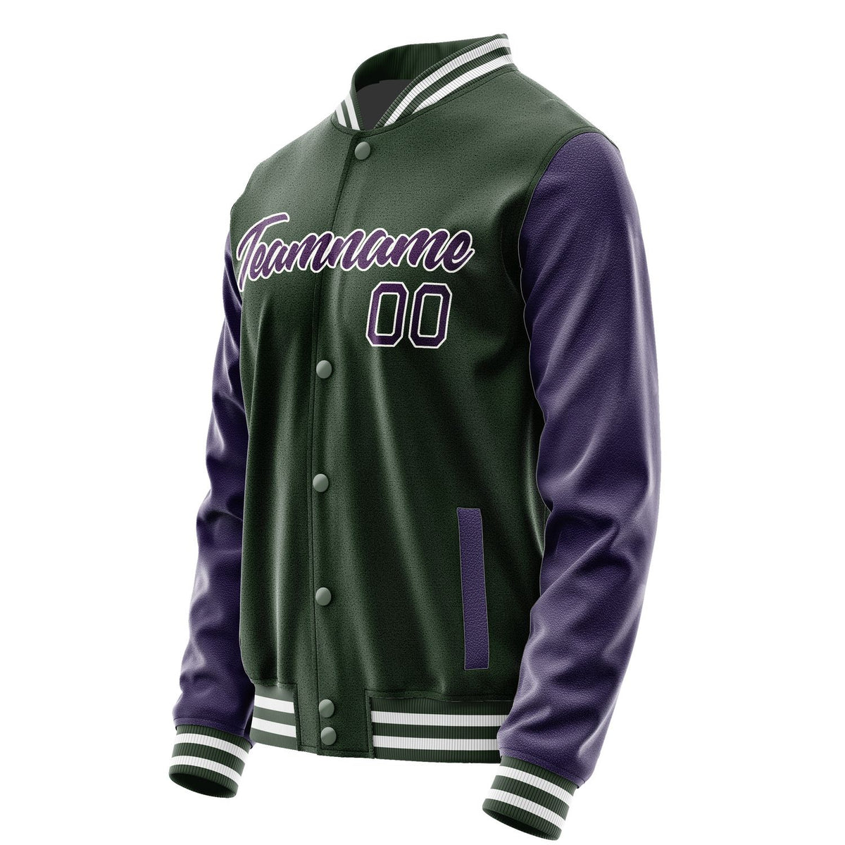 Custom Dark Green Purple Jacket JA0606070618B21807