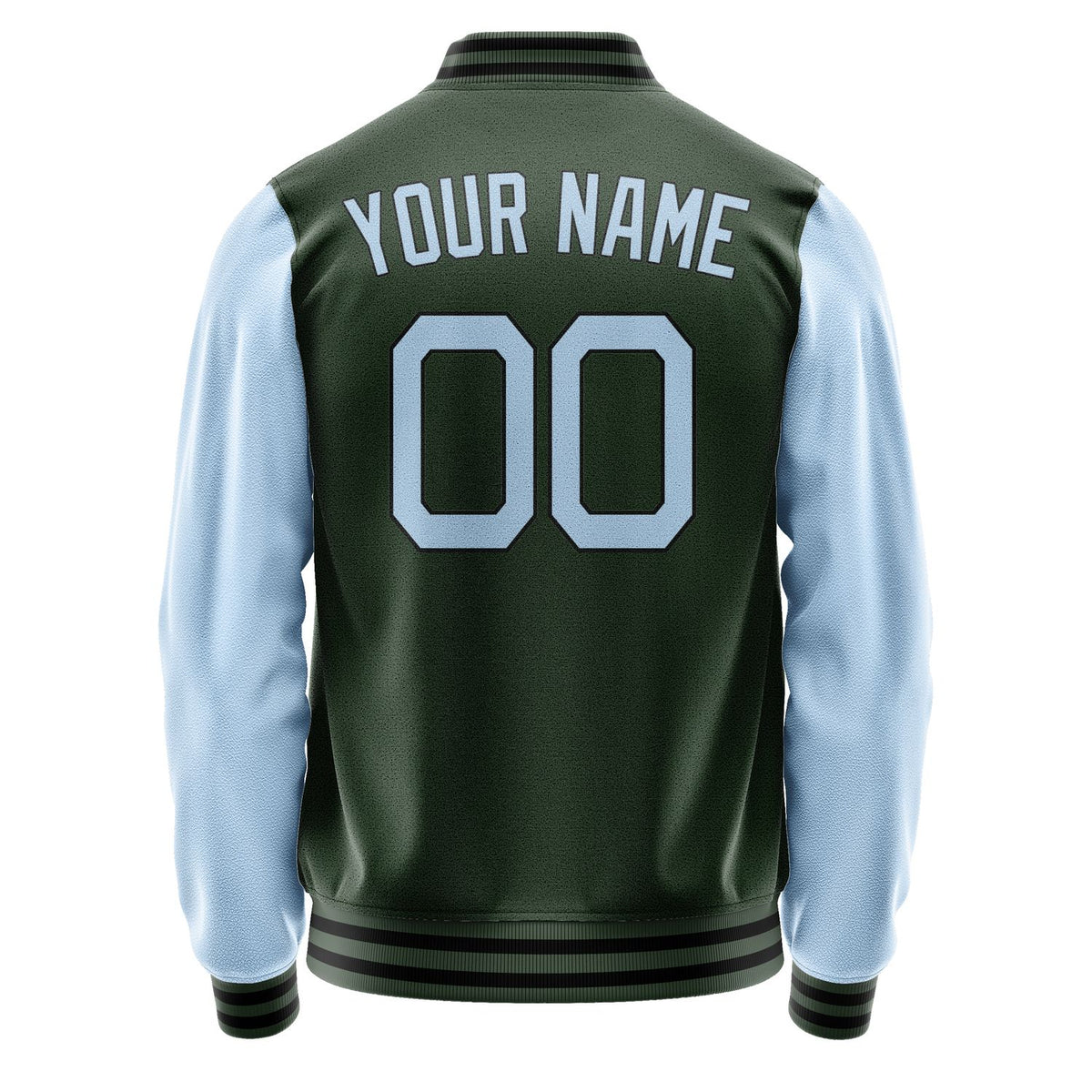 Custom Dark Green Light Blue Jacket JA0606080617B21708