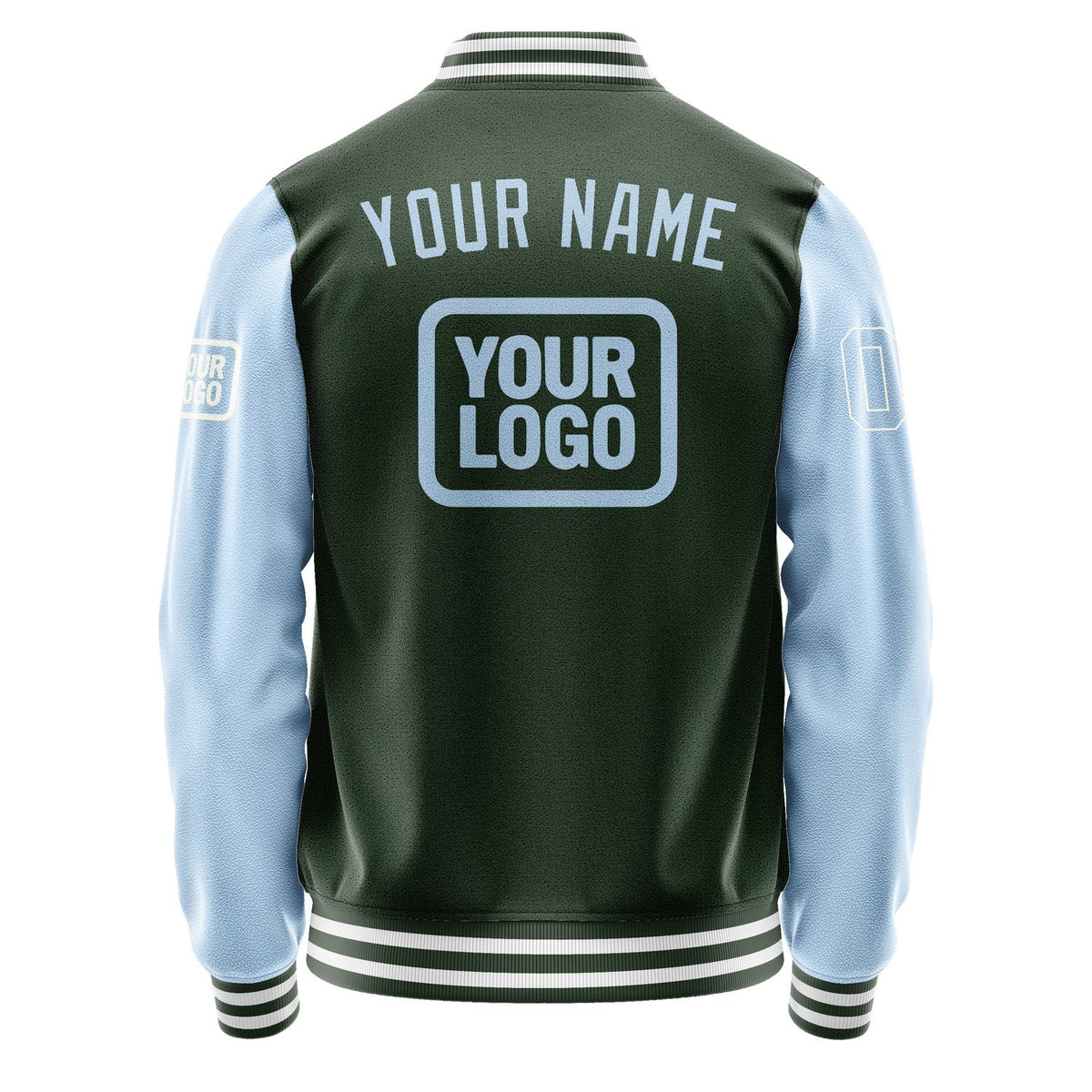 Custom Dark Green Light Blue Jacket JA060608061818080818