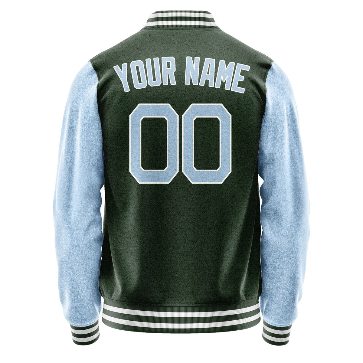 Custom Dark Green Light Blue Jacket JA0606080618B21808