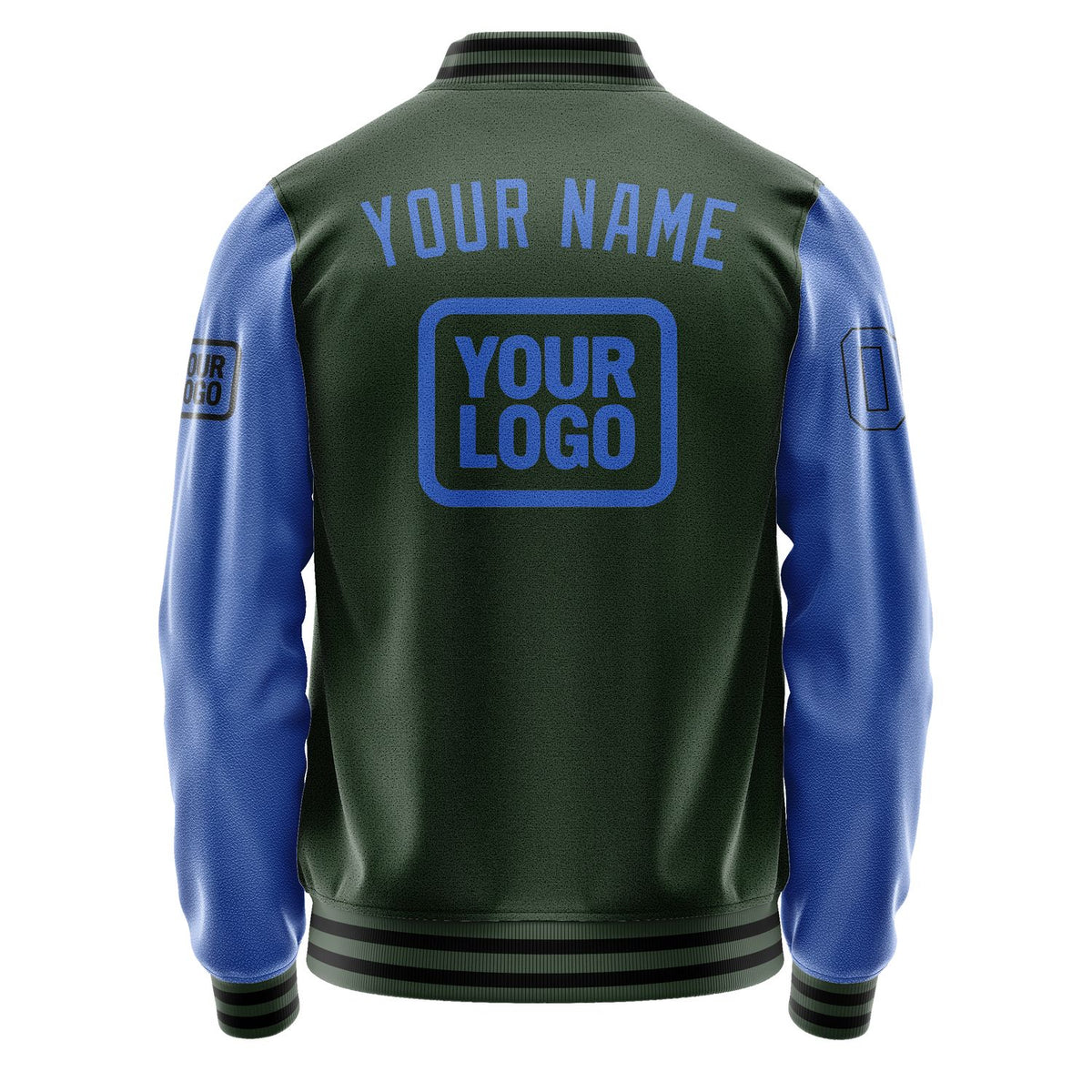 Custom Dark Green Sky Blue Jacket JA060609061717090917