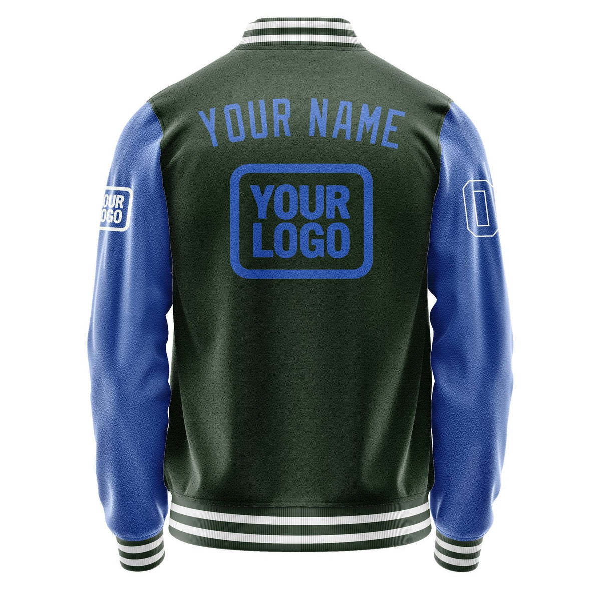 Custom Dark Green Sky Blue Jacket JA060609061818090918