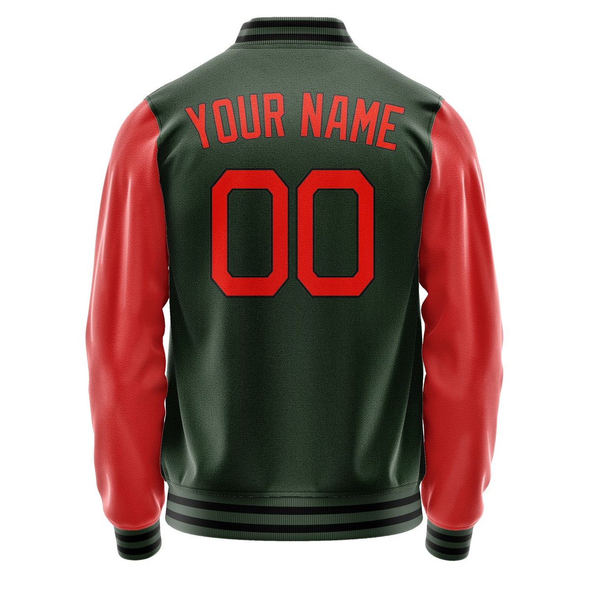 Custom Dark Green Orange Red Jacket JA0606120617B21712