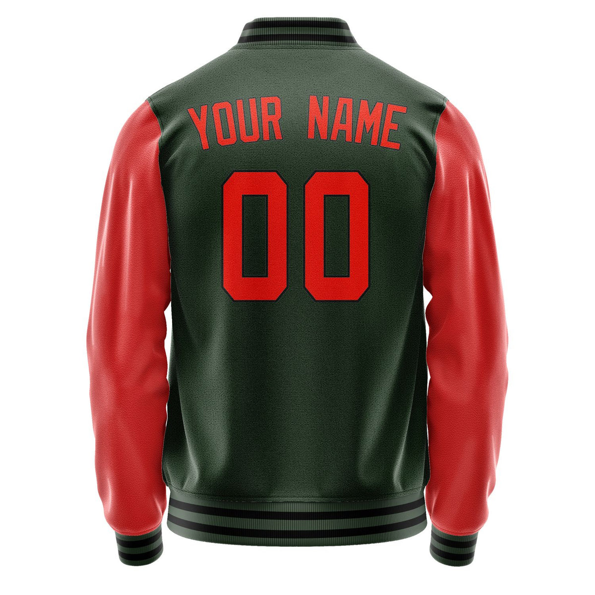 Custom Dark Green Orange Red Jacket JA0606120617B31712