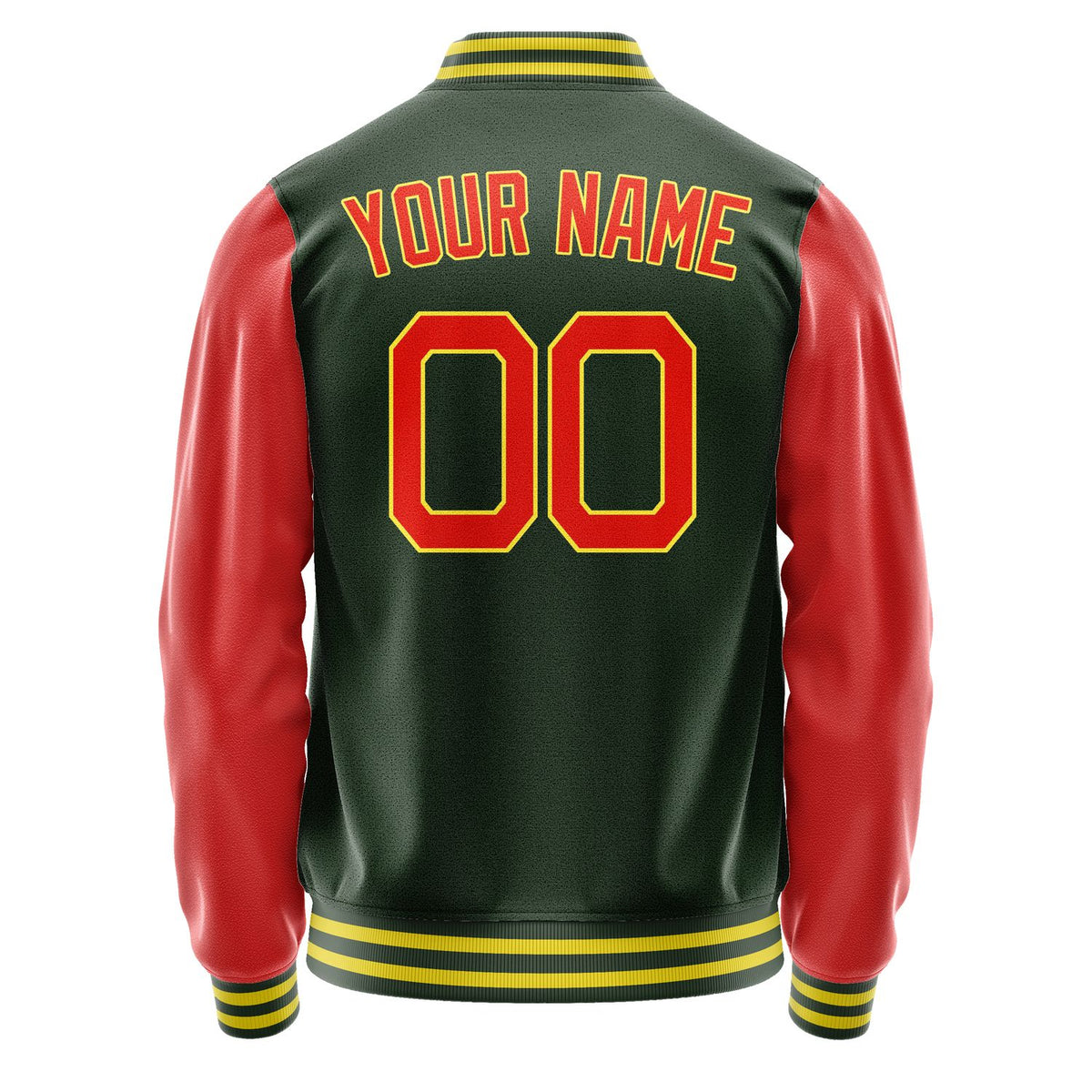 Custom Dark Green Orange Red Jacket JA0606120626B22612