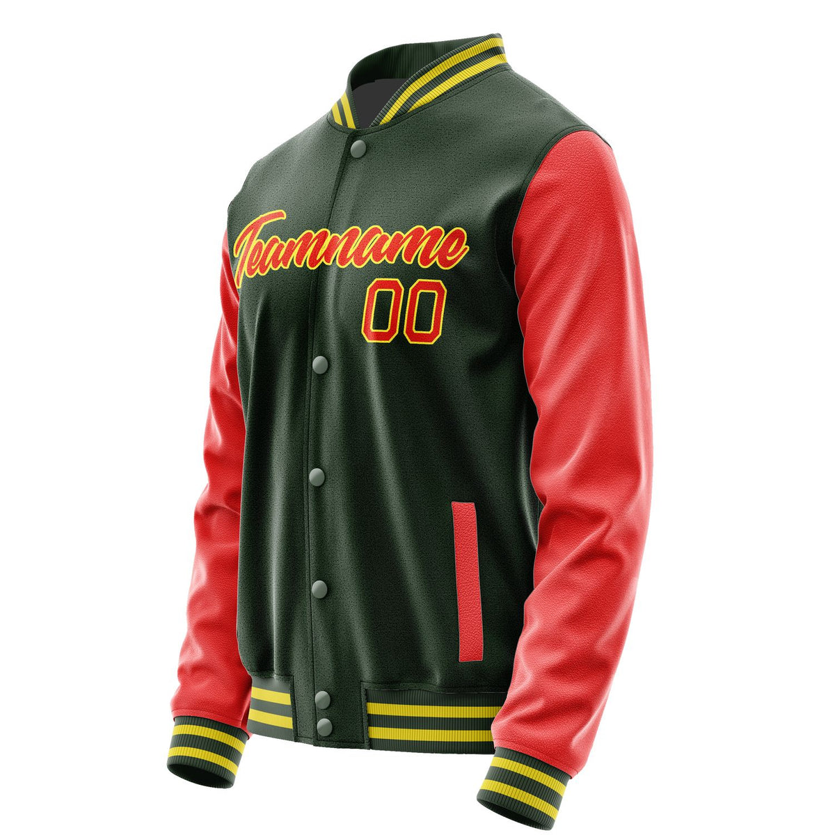 Custom Dark Green Orange Red Jacket JA0606120626B22612