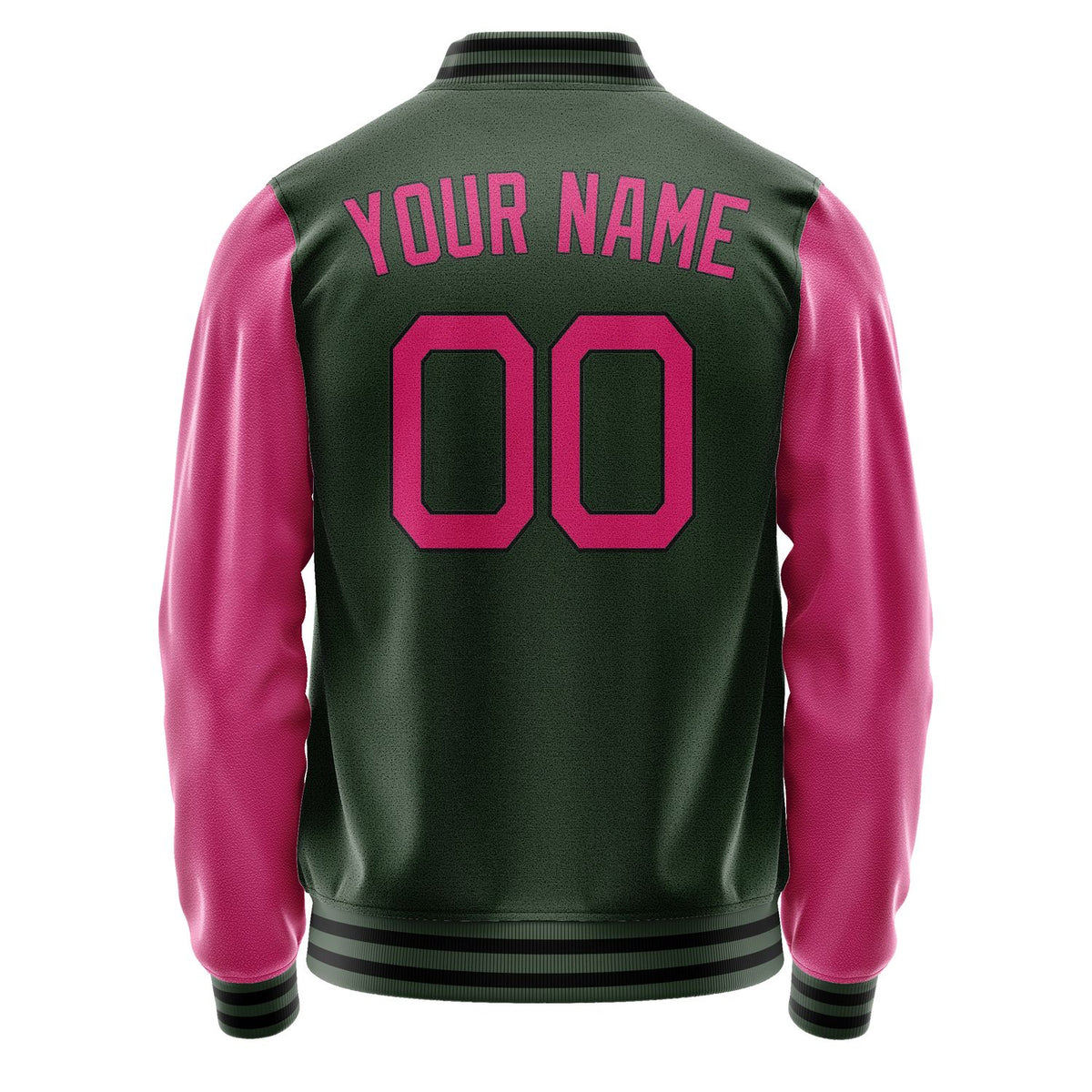 Custom Dark Green Pink Jacket JA0606130617B21713