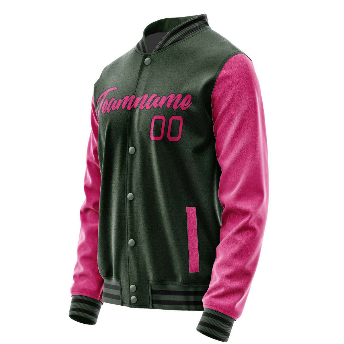 Custom Dark Green Pink Jacket JA0606130617B21713