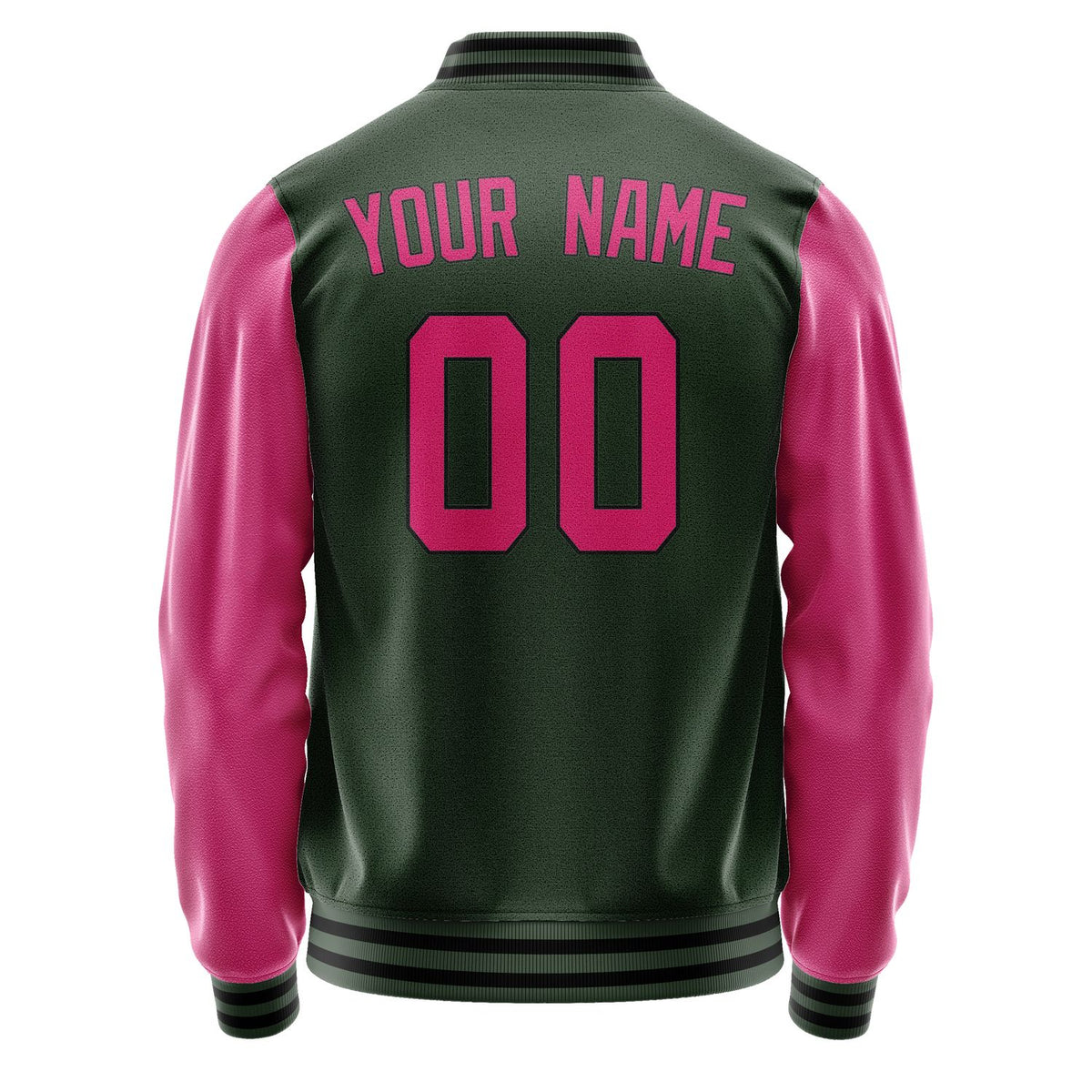 Custom Dark Green Pink Jacket JA0606130617B31713