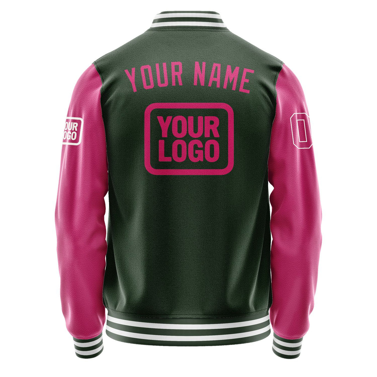 Custom Dark Green Pink Jacket JA060613061818131318