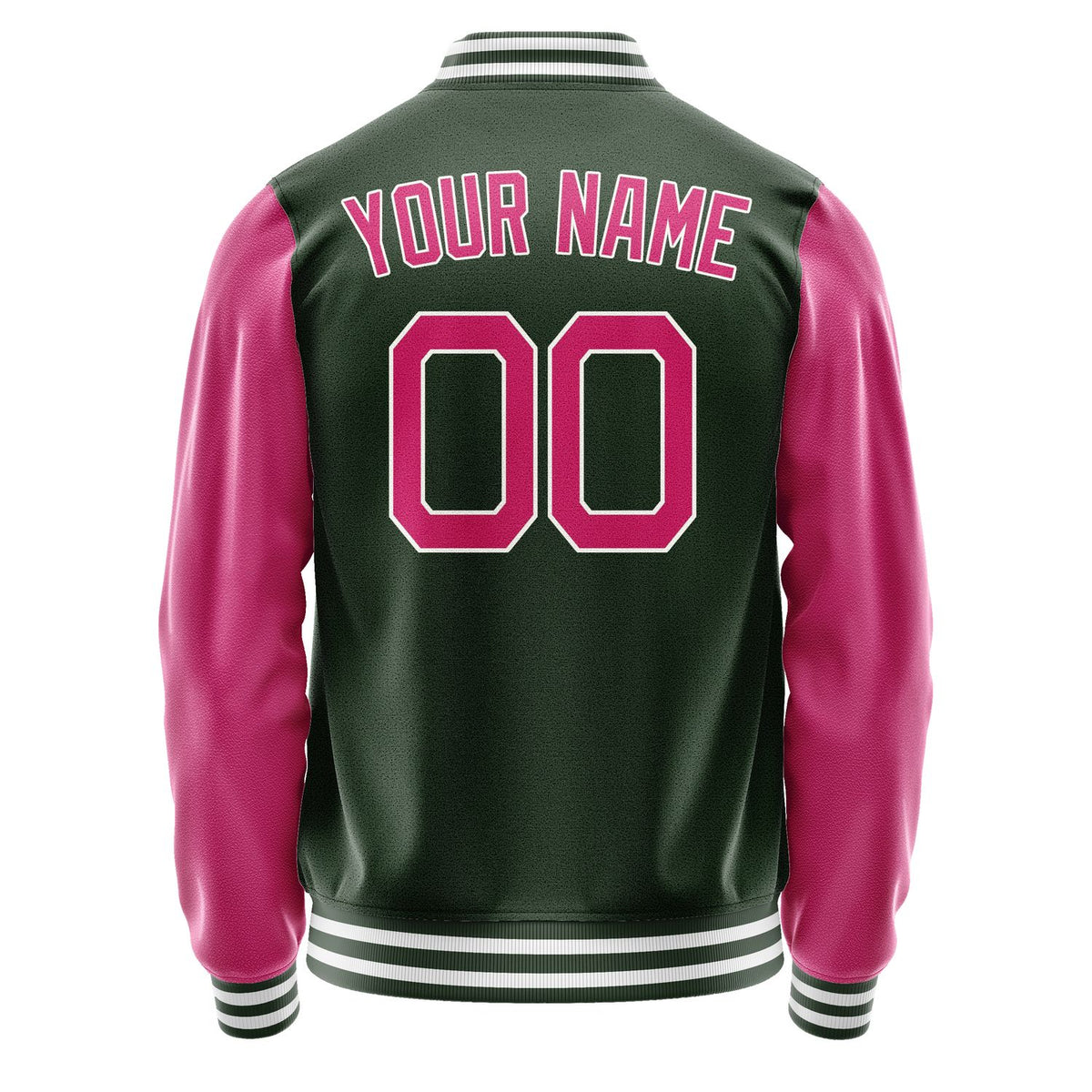 Custom Dark Green Pink Jacket JA0606130618B21813