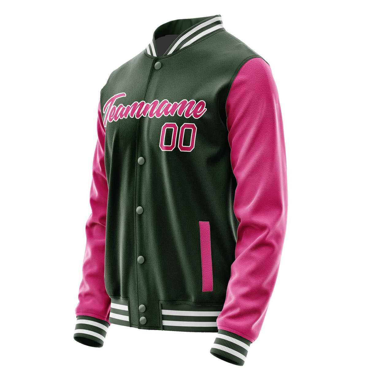 Custom Dark Green Pink Jacket JA0606130618B21813