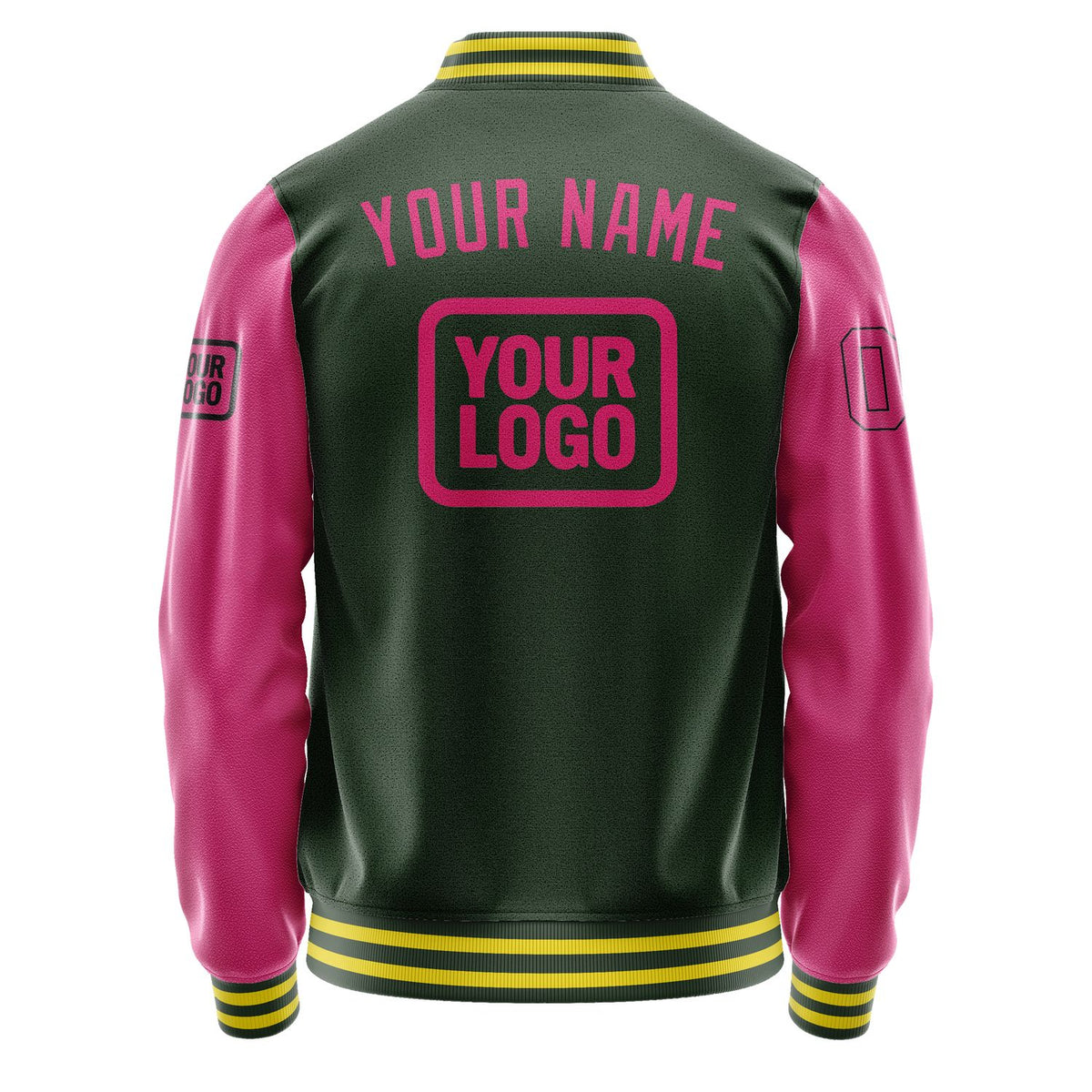 Custom Dark Green Pink Jacket JA060613062617131317