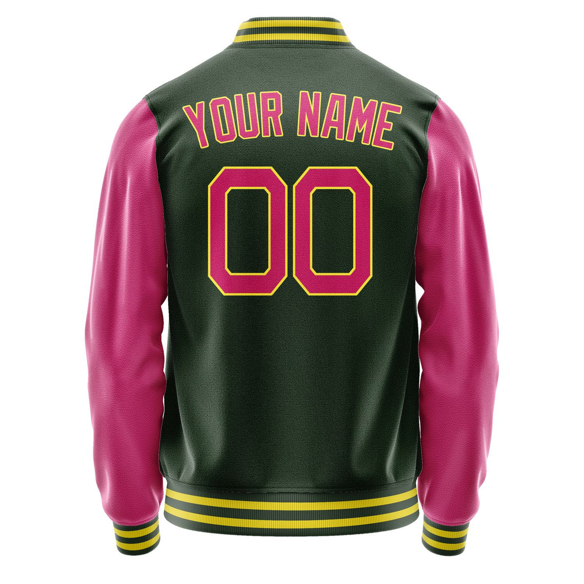 Custom Dark Green Pink Jacket JA0606130626B22613