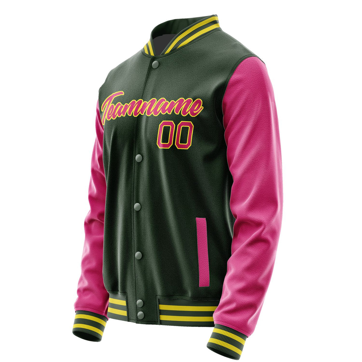 Custom Dark Green Pink Jacket JA0606130626B22613