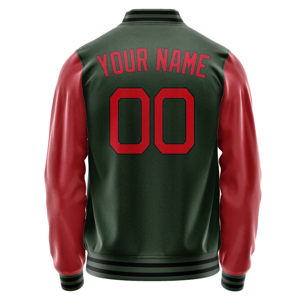 Custom Dark Green Red Jacket JA0606140617B21714