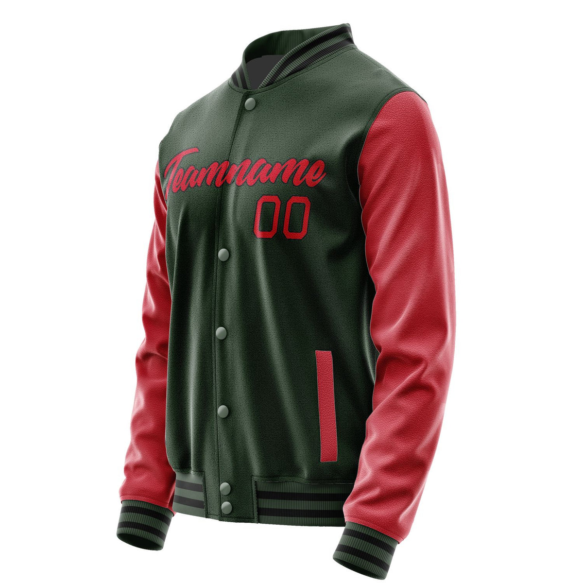 Custom Dark Green Red Jacket JA0606140617B21714