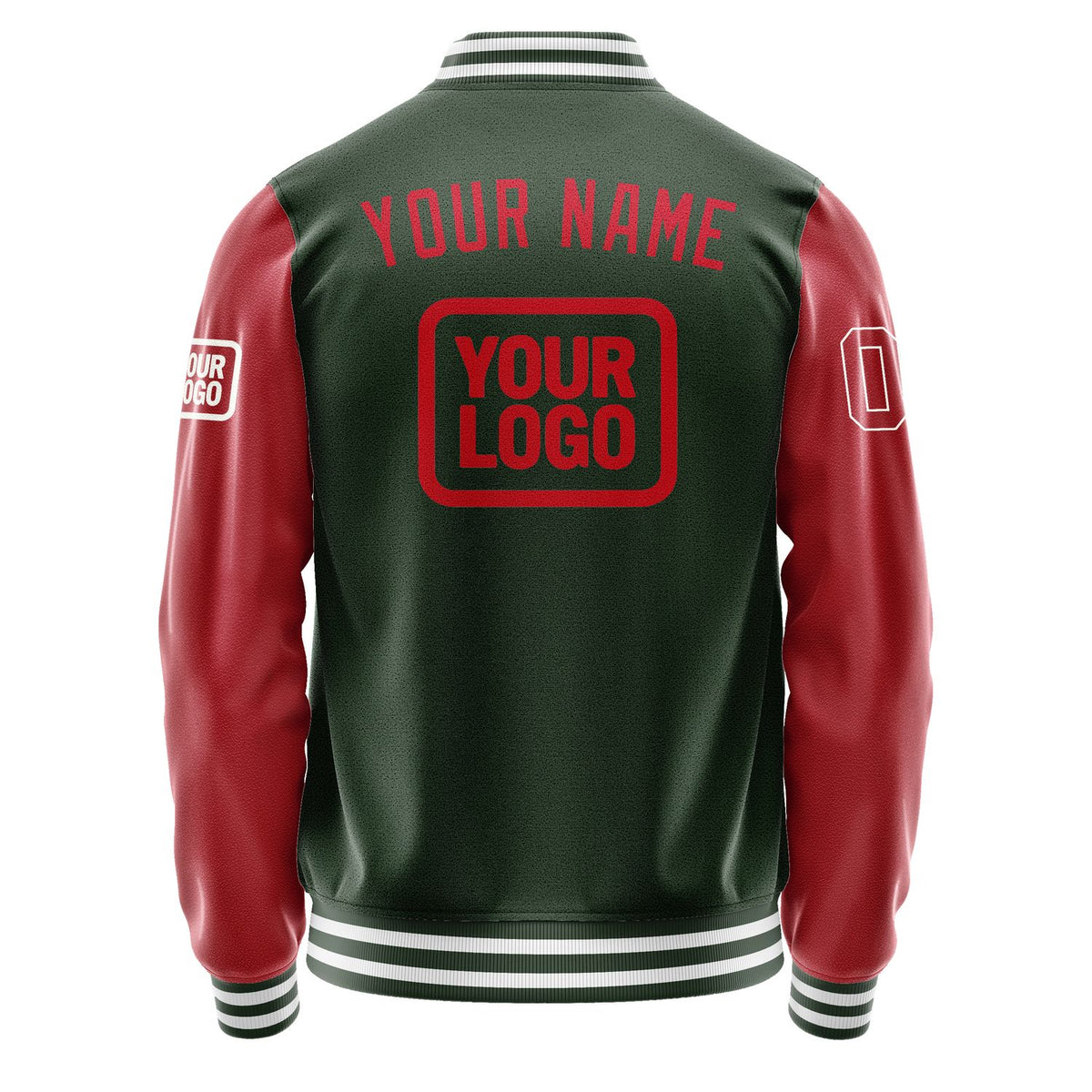 Custom Dark Green Red Jacket JA060614061818141418