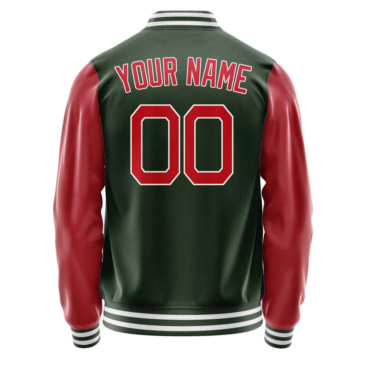 Custom Dark Green Red Jacket JA0606140618B21814