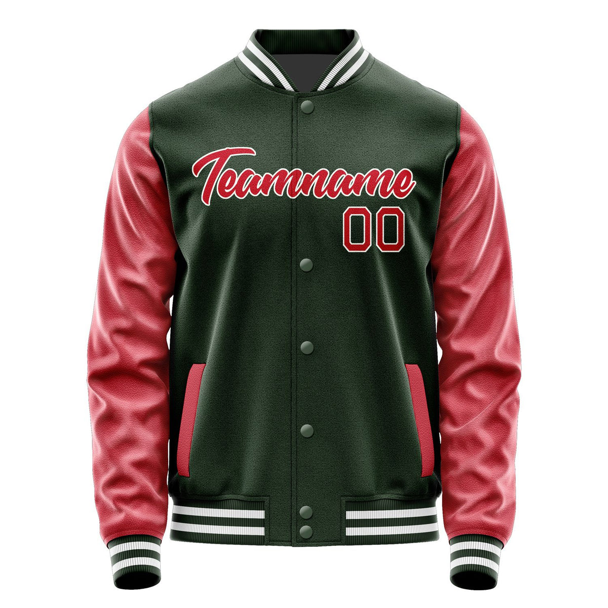 Custom Dark Green Red Jacket JA0606140618B21814