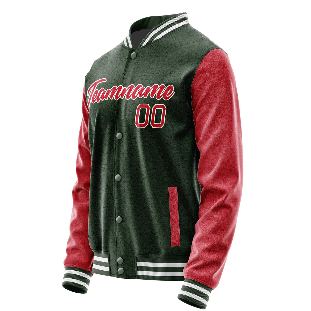 Custom Dark Green Red Jacket JA0606140618B21814