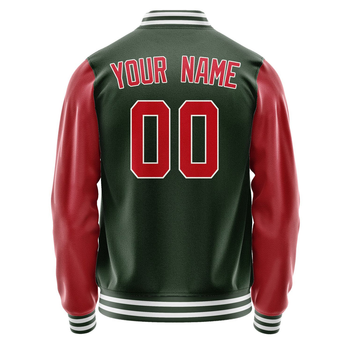 Custom Dark Green Red Jacket JA0606140618B31814